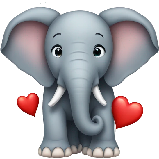 Elephant with a heart emoji
