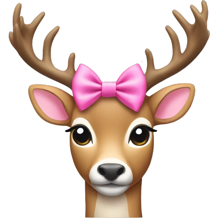deer with a pink bow emoji