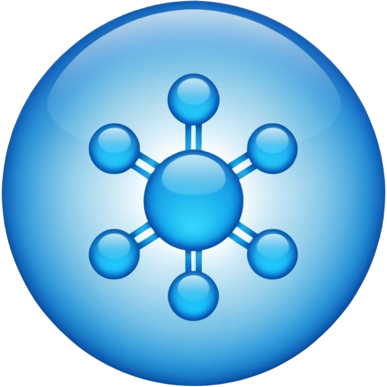 A network node emoji, minimal and colorful with clear outlines, rounded or circular shape emoji