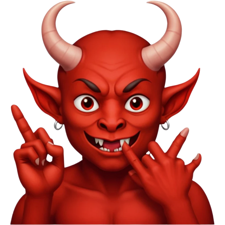 Creppy devil and shushing someone  🤫 like over there mouth emoji