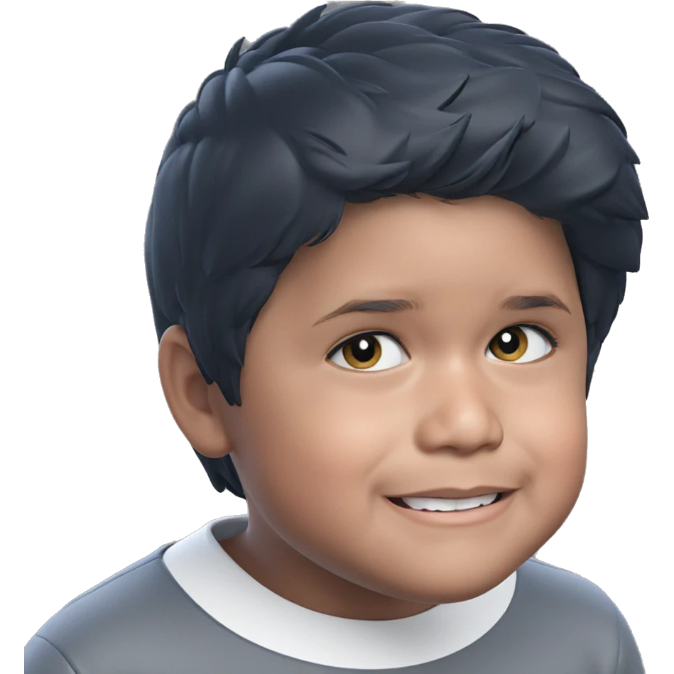 smiling boy in black shirt emoji