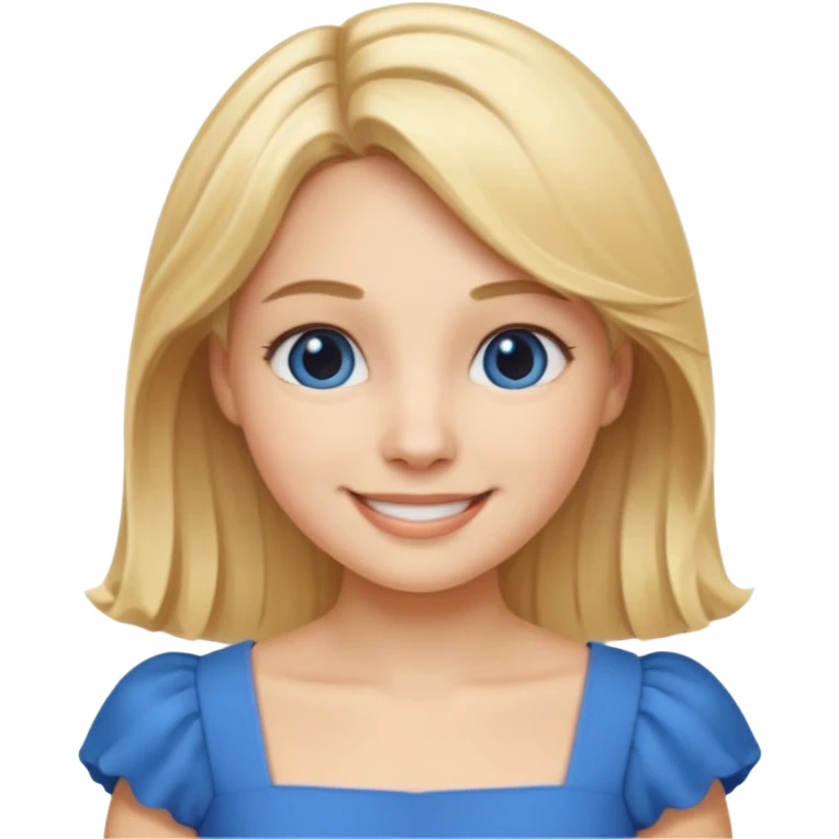 MAKE A ALICE AND THE WONDER LAND EMOJI WITH A BLUE DRESS AND BLOND HAIR emoji