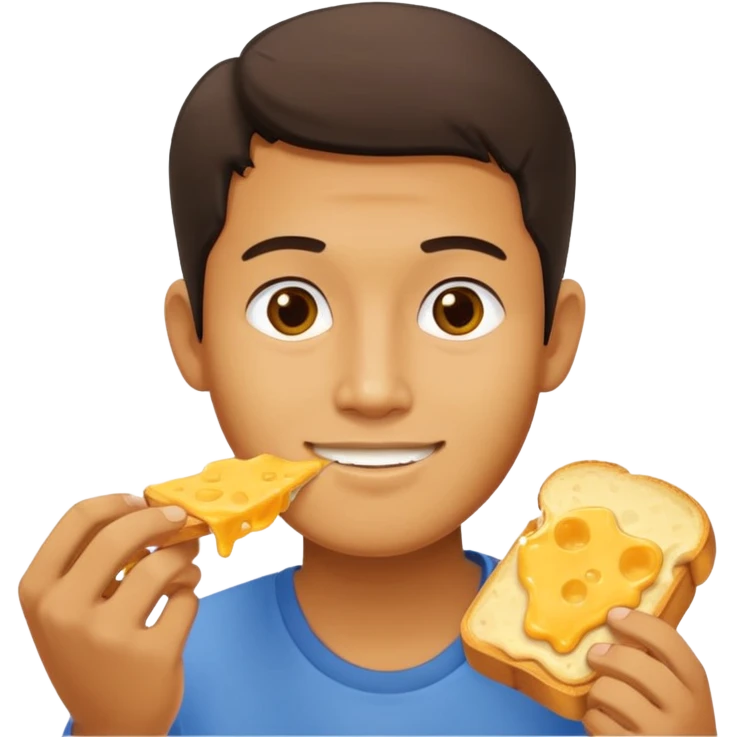 Thai man eating cheese toastie emoji