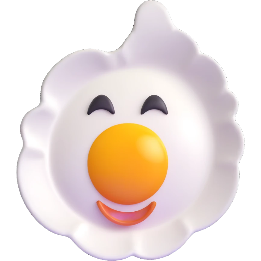 happy face fried egg emoji