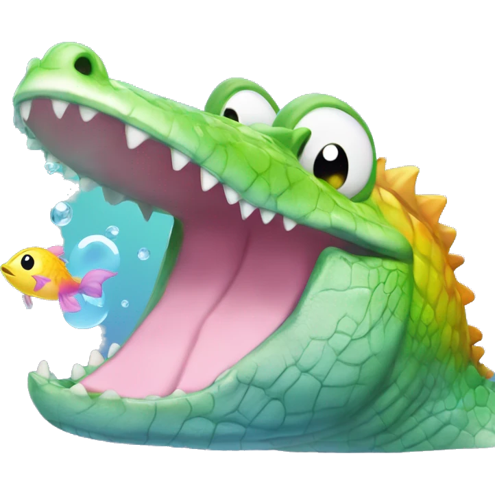 Rainbow baby crocodile emoji dazzled with adopt me cute fish emoji  emoji
