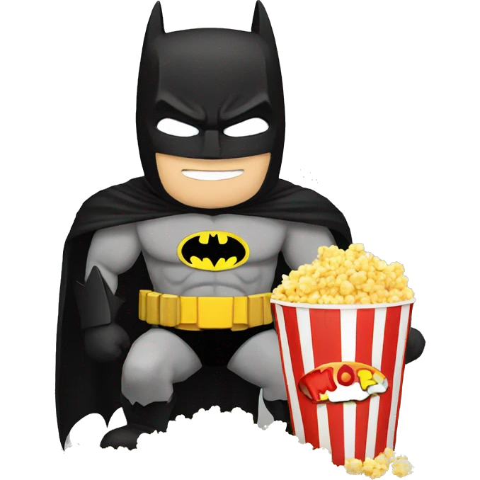Batman eating pop corn emoji