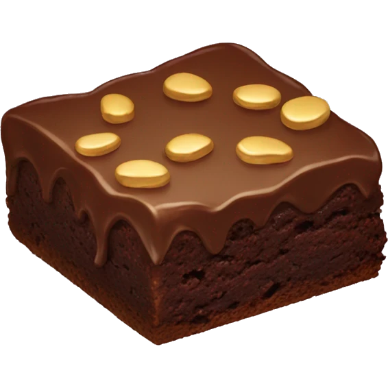 Brownie with gold emoji