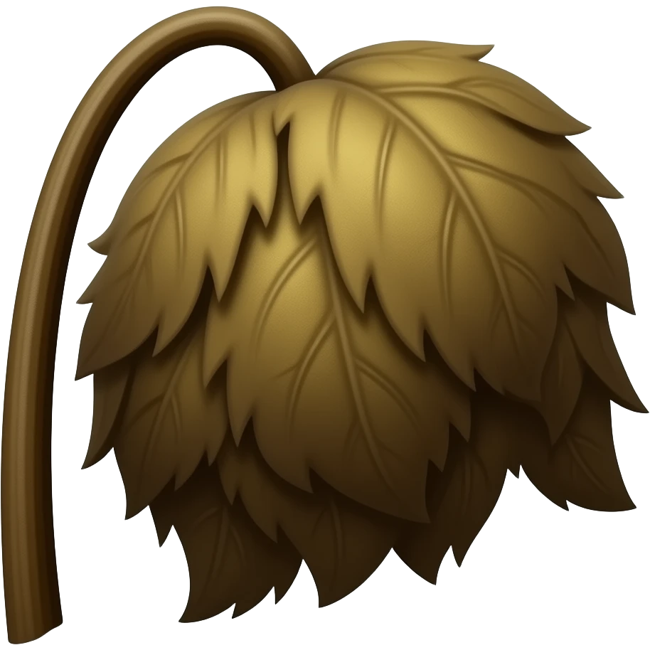 Wilted dead dark brown plant with leaves emoji