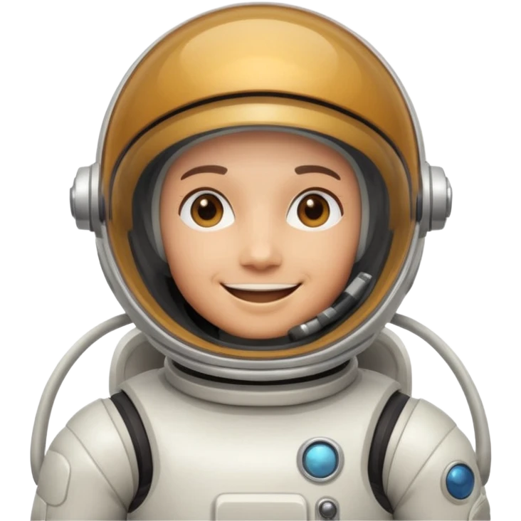 retro robot Astronaut in white EVA suit with clear dome helmet emoji