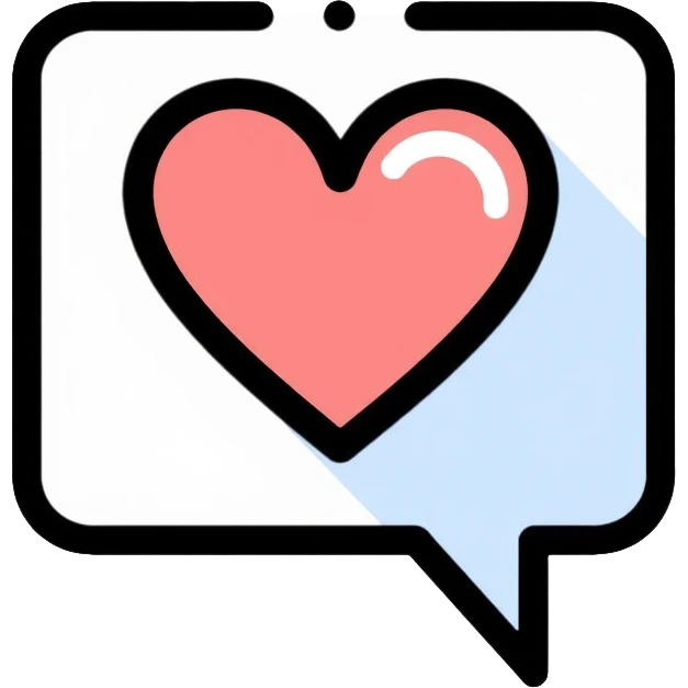 speech bubble with a heart inside emoji