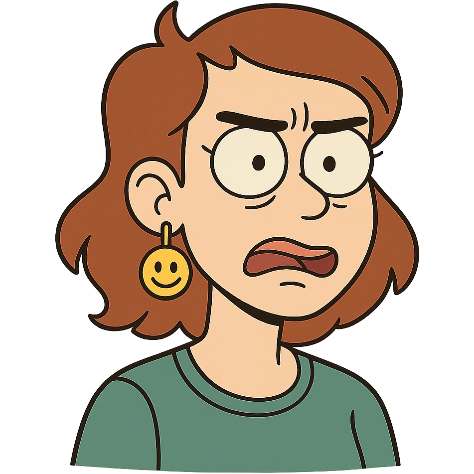 flat toon style earring shaped like an emoji emoji