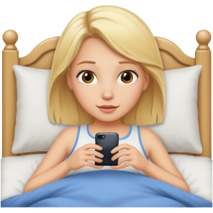 Blonde girl in bed  emoji