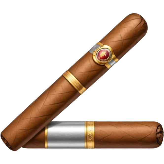 A luxury cigar emoji made of silver chrome, smooth metallic texture, minimal shape, glossy reflections, rich swag aesthetic, iOS emoji style, centered, clean white background emoji