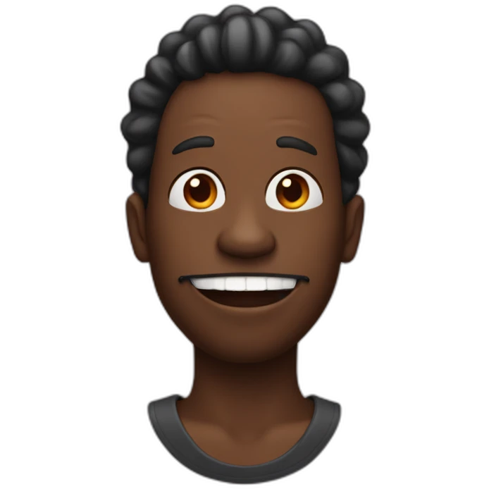 black man with very big red mouth lips and with a single bone in his hairs emoji