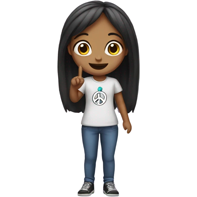 Girl doing peace sign  emoji