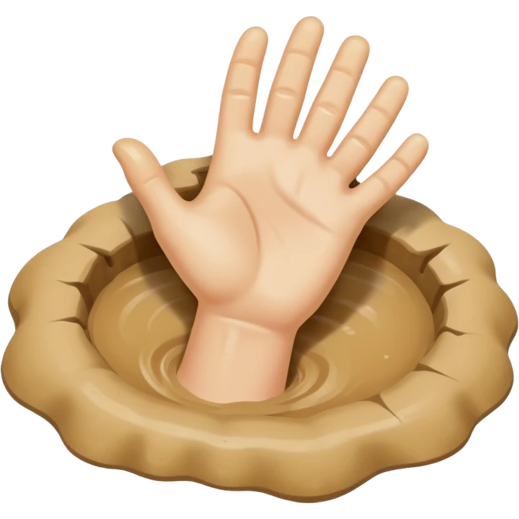 hand sinking in quicksand emoji