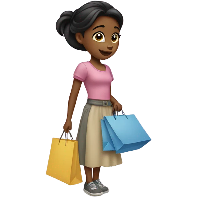 Girl shopping for disney emoji