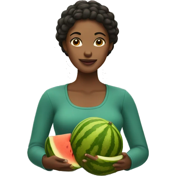 woman holding melons emoji