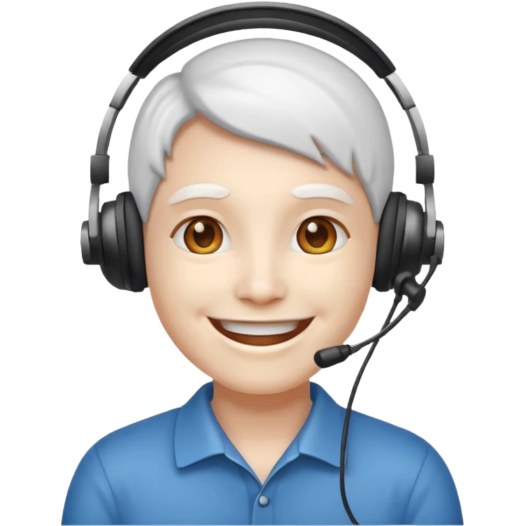  ايموجي يضع سماعات التواصل مع الزبائن على رئاسه  emoji