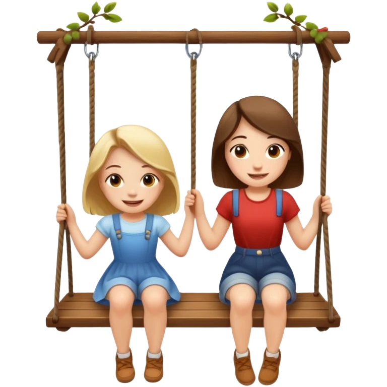 chick swinging on a swing with her boyfriend emoji