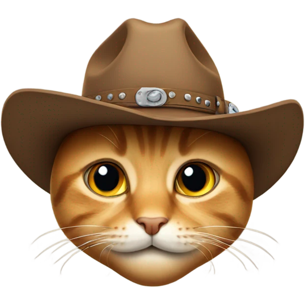 Cat wearing a cowboy hat emoji