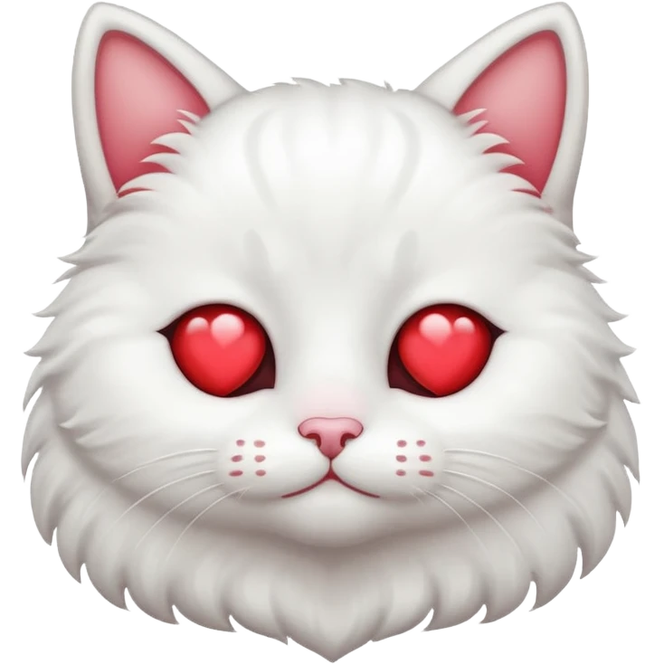 gato blanco con ojitos de corazón emoji