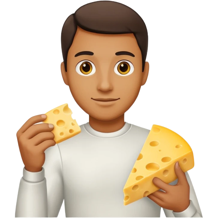 man holding cheese piece emoji