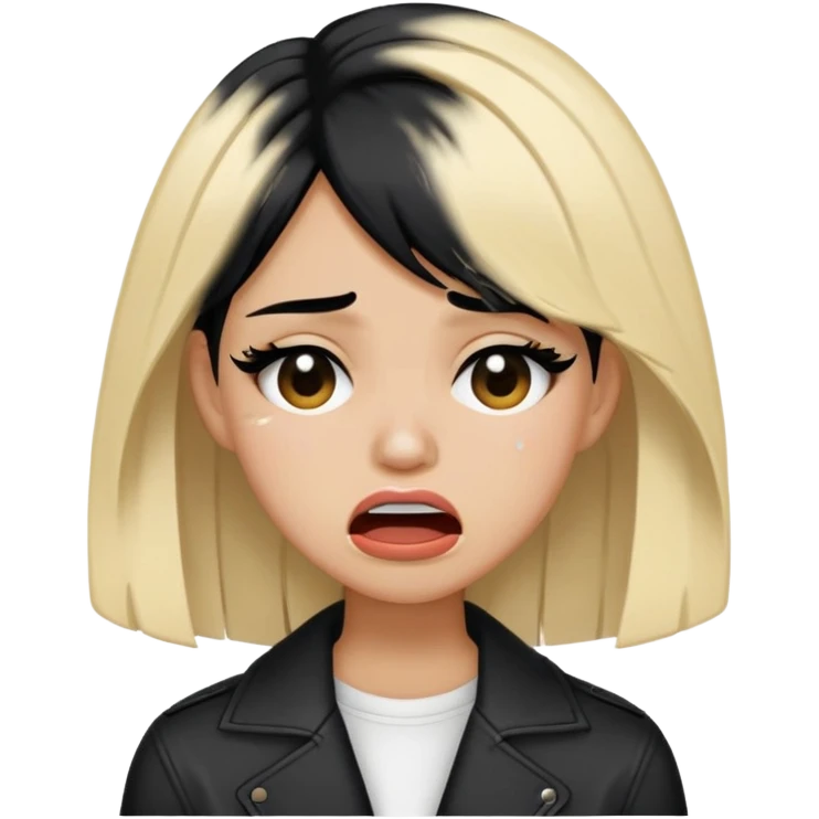 A singer her hair is two tone black and blonde she have brown eyes have gap on her teeth and she is such a crybaby and her style is weird emoji