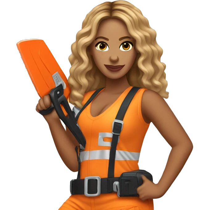 Beyoncé holding a chainsaw emoji