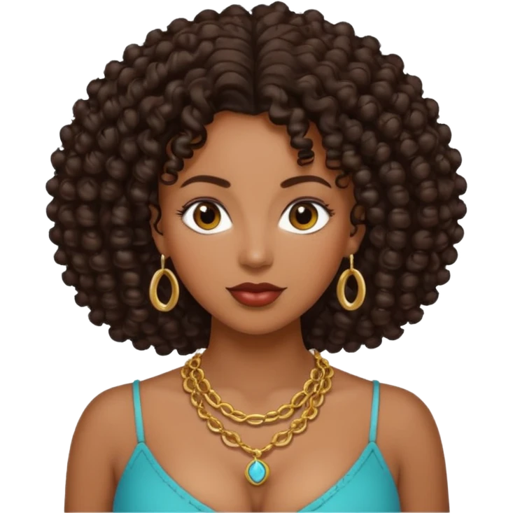 black woman bigger breast emoji curly hair darker emoji