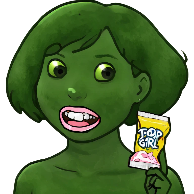 A Girl with gum emoji
