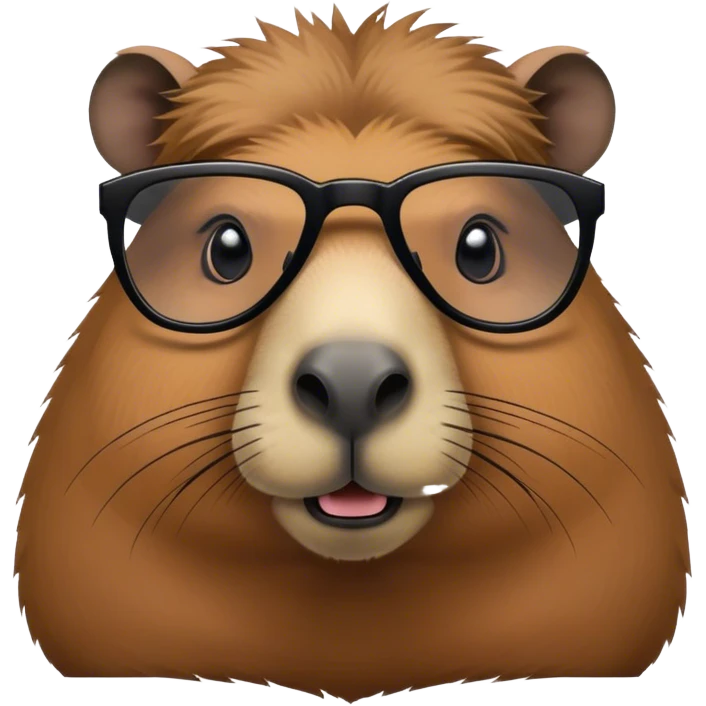Capybara with black glasses emoji
