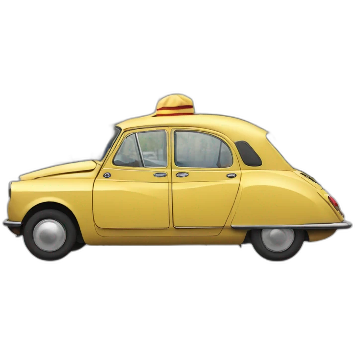 French car with a berret hat in Paris emoji