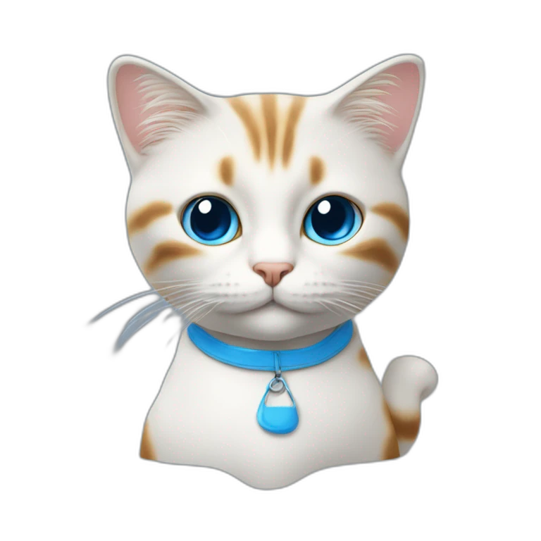Un chat bleu avec un champignon blanc sur la tête emoji