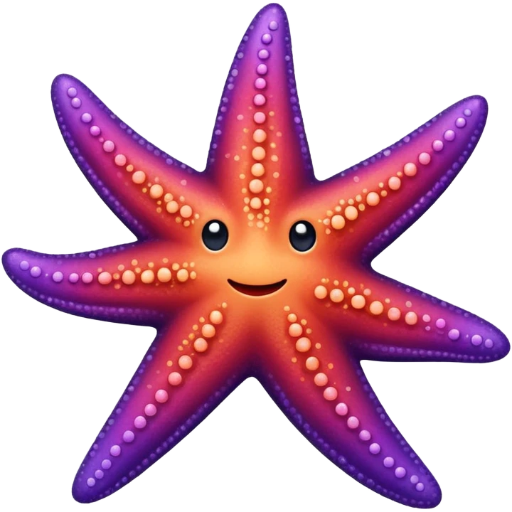 color gradient between red and purple glitter cute starfish emoji