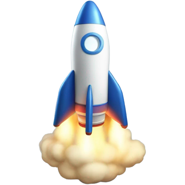 Rocket with steam shooting out the top emoji