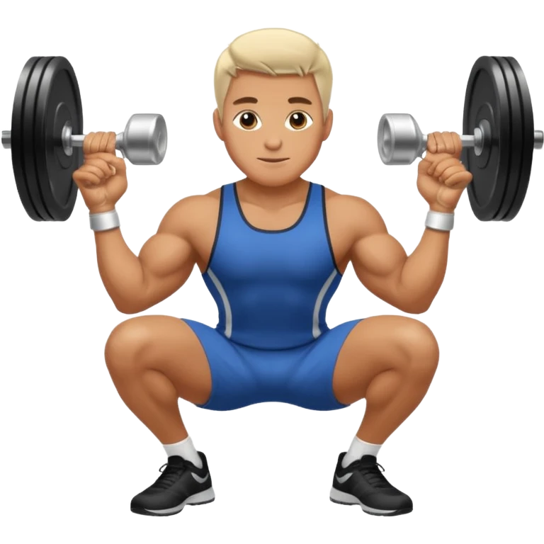 male goblet squat in gym emoji