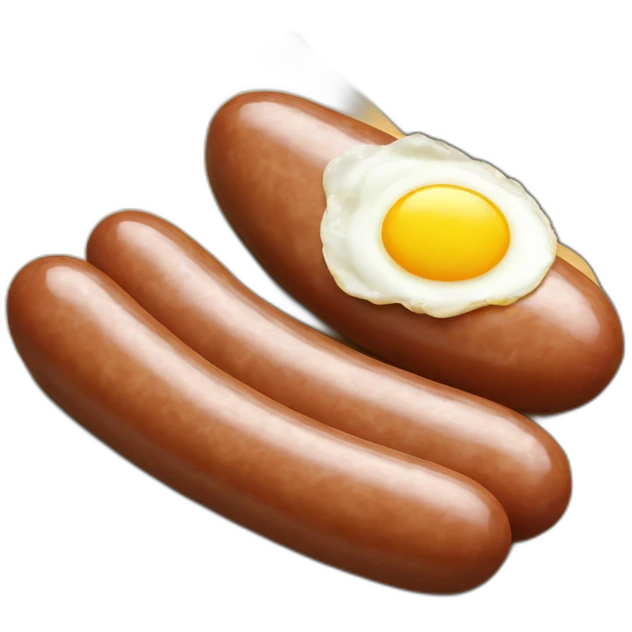 sausage with 2 egg emoji