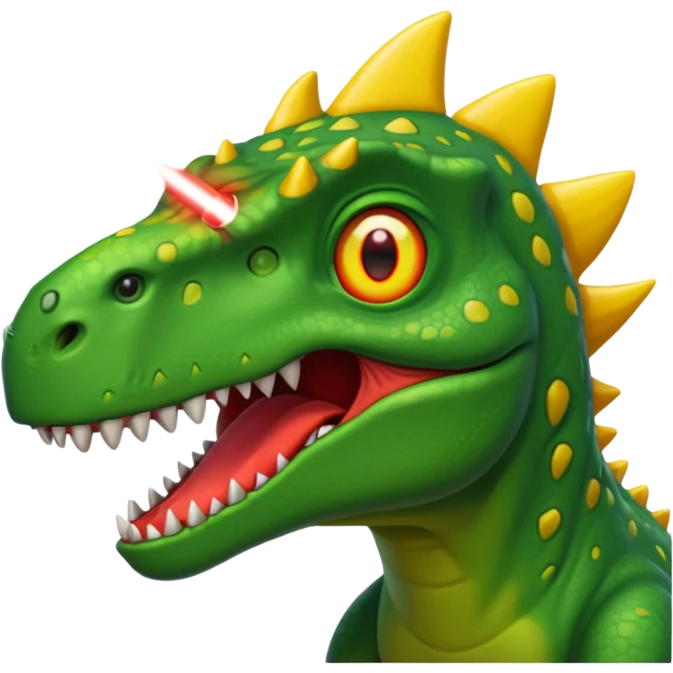 Dinosaur shooting lasers out of its eyes  emoji