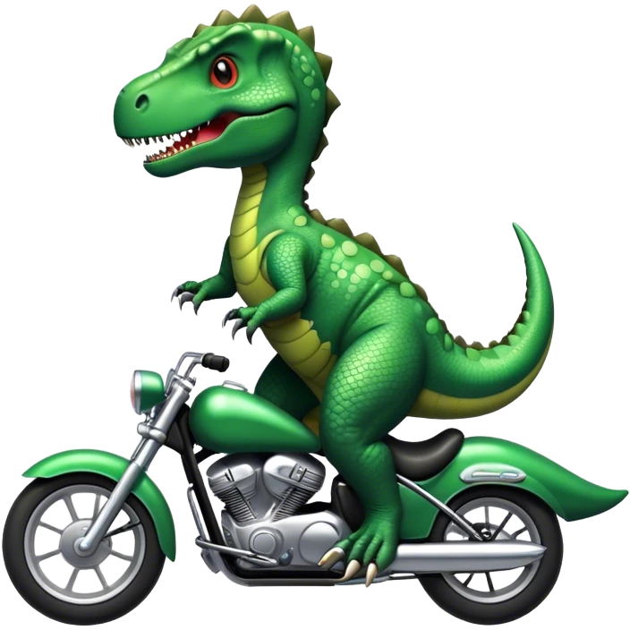 Dinosaur standing on a motorcycle  emoji