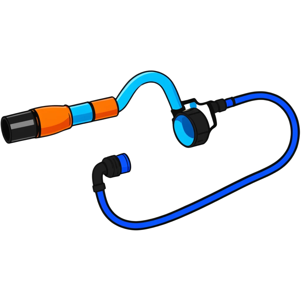 Bright blue VO2 max test mouthpiece with valve connector, isolated fitness testing equipment emoji