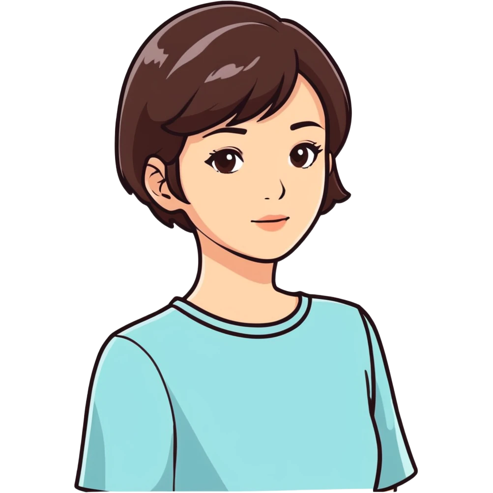 a lady with short dark brown hair emoji