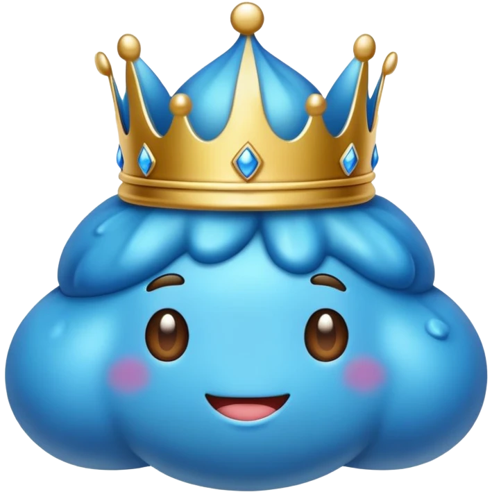 Blue poop with a crown emoji