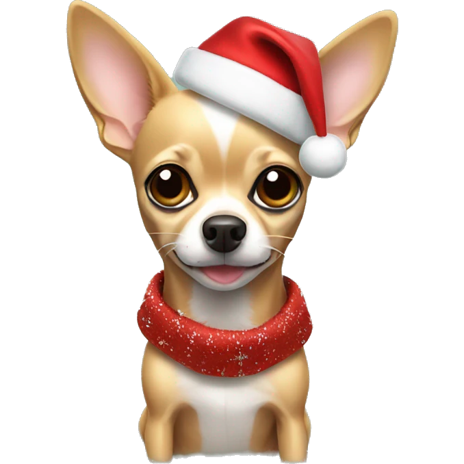 Chihuahua with Christmas attire emoji