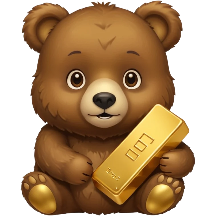 Cute bear with a gold bar emoji