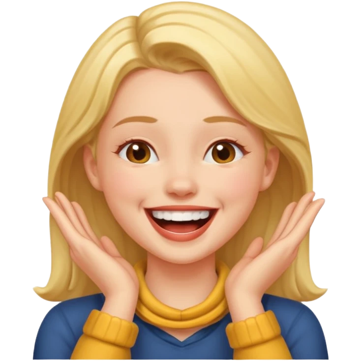 girl with hands on neck laughing  emoji