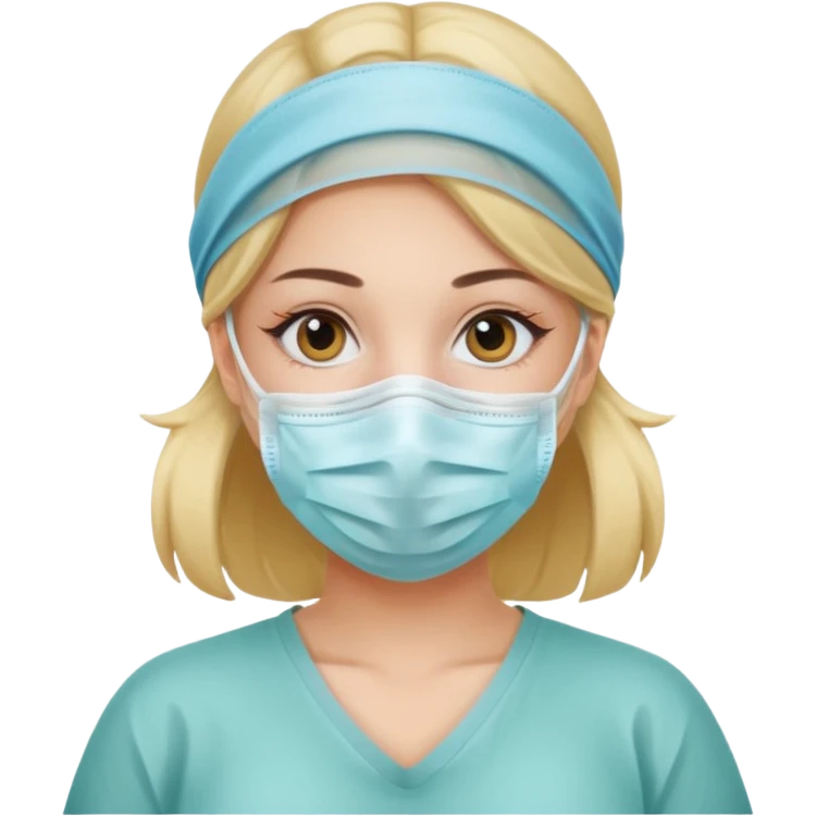 a beautiful girl wearing surgical mask emoji