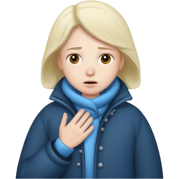 Uma pessoa congelando de frio emoji