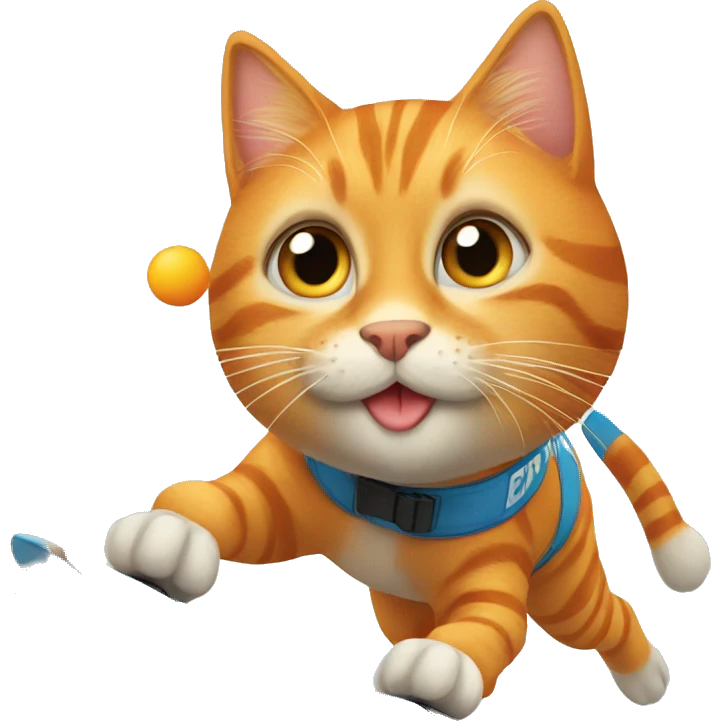 Orange tabby ski racing emoji