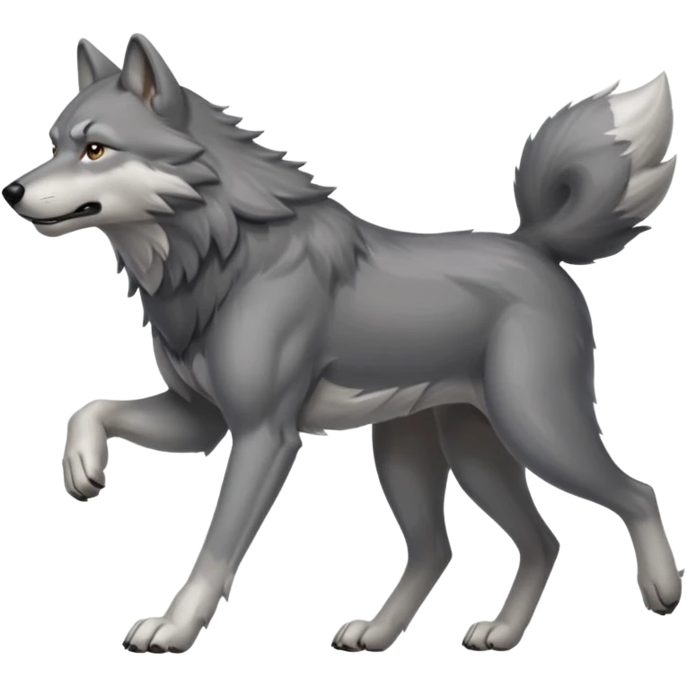 A running wolf emoji